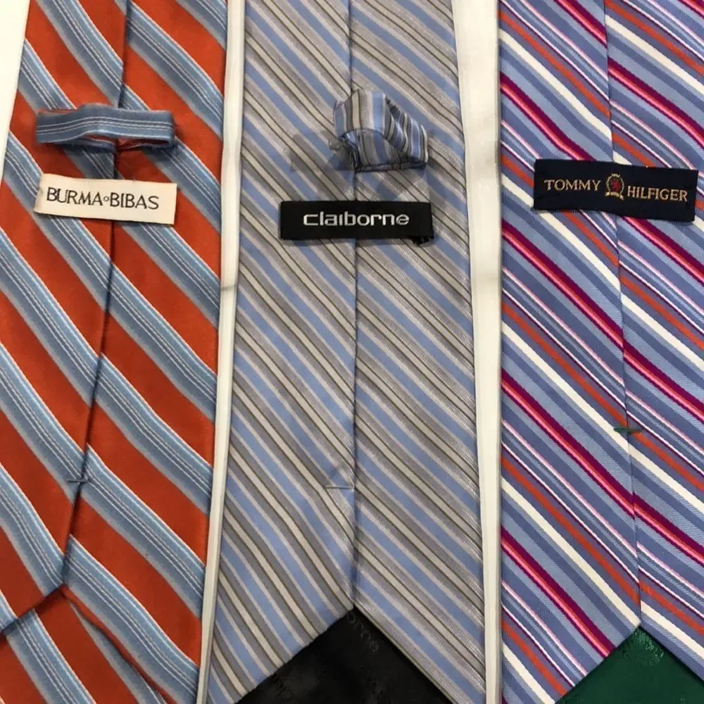 SILK TIE Lot of 3 Burma Bibas Claiborne Tommy Hilfiger